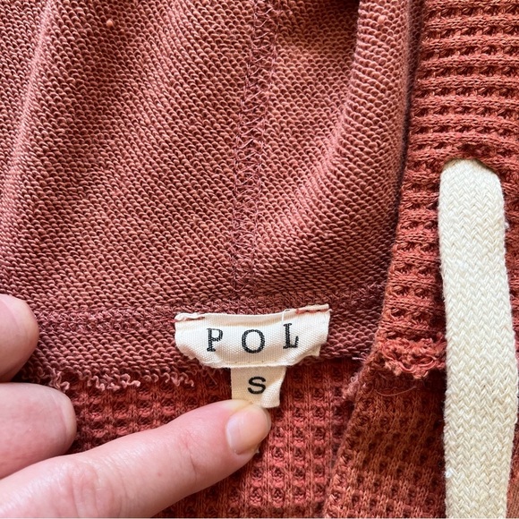 POL oversized pullover sweater with hood | burnt orange | women’s size small - Picture 5 of 10